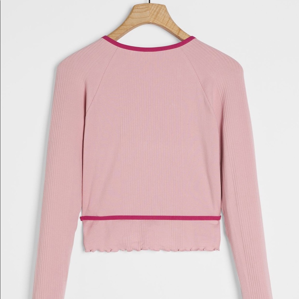 Anthropologie | ZAINA RIBBED WRAP TOP | Size M - Picture 5 of 6